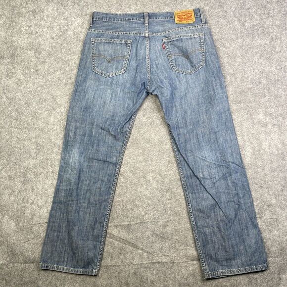 Levi 569 Jeans Men's 34x32 Blue Straight Leg Light Wash Classic Denim Baggy - Picture 8 of 10